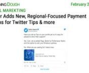 https://www.morningdough.com/?ref=ytchannelnGet the daily newsletter in your inbox:nnRead the full newsletter here:nhttps://www.morningdough.com/stories/twitter-adds-new-regional-focused-payment-options/nnMorning Dough (23/02/2022) - Twitter Adds New, Regional-Focused Payment Options for Twitter TipsnnGood morning!nnIn today’s edition:nn� Facebook is still underreporting iOS web conversions, but not as much as before.n� Google releases Data Studio Dashboard for Web Stories.n� Twitter Add