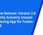 New Release: Version 2.0 of the Xometry Instant Quoting App for Fusion 360nn⚡Learn how to take advantage of our latest update to Xometry&#39;s Instant Quoting App for @adskfusion360nnVersion 2.0 offers engineers and designers the ability to...n✔️ Price multiple files simultaneouslyn✔️ Receive more robust manufacturability feedback (DFM)n✔️ Access the app in both Europe and North Americann�️ Try it out today: https://www.xometry.com/cad-add-in-fo...n------------nConnect with Us:nGet