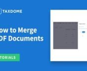 Firms now have the ability to merge several PDF documents that they have in TaxDome into one new document.nnIt comes in handy when you need to collect documents for several years into one for example. nOr you want to gather all documents regarding one case for a client. nnTo do so, just checkbox the needed files and click the Merge button.nnTo know more about how you can make your work with PDF documents easier but faster, visit our Help Center: https://help.taxdome.com/article/397-built-in-pdf-