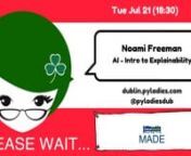 Our 3rd virtual event and we are excited to have Naomi Freeman talking about