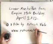 Timelapse video of artist Patrick Vale drawing the view of the Manhattan skyline from the Empire State Building.nMusic - Moanin&#39; by Charles Mingus.nnfollow me on twitter https://twitter.com/patrickavalennfollow me on Facebookhttp://www.facebook.com/pages/Patrick-vale/249898771731468nncheck out my websitewww.patrickvale.co.uknnshophttp://patrickvale.bigcartel.com