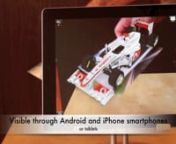 ARworks prepared an Augmented Reality content in the Junaio AR browser for conVisual, a German mobile marketing agency. nThe F1 cars were the key part in the booth of their presence on the dmexco digital marketing exhibtion in Cologne, September 2011.nnThe animated cars were presented in 3 forms - it appeared in front of the back wall of the booth and on the leaflet distributed to the visitors. For both, the guest had to hold their iPhone or Android smartphone on the print. To have this experien
