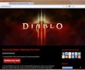 Today with this video tutorial I&#39;ll show you how to get Diablo 3 Beta keys for free!! To get Early Access for the Diablo 3 Beta just follow the official web site given below;nnhttp://www.diablo3betafree.info/nnTo Generate your Diablo 3 Beta key, Press the Generate button in tool. When you have your beta code, redeem it to download and get Access to Diablo 3 Beta Game for free. If you have any question please pm me about it.nnGame InfonTwo decades have passed since the demonic lords, Diablo, Meph