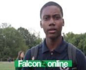 Nahjee O&#39;Donaghue, reporter for The Falcon Online interviews QB Justin Riccio (5 for 6, 4 touchdowns, 188 yards),WR Dylan Eddy, and lineman Michael Barbieri after they dominate the Valhalla Vikings 40-2 on September 22nd.
