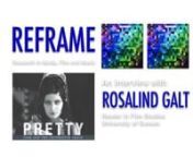 An interview with Rosalind Galt about her book PRETTY: Film and the Decorative Image (Columbia University Press, 2011), winner of the British Association of Film, Television and Screen Studies 2011 Best Book Award. nnRead more about this interview (and access audio versions of it) here: http://reframe.sussex.ac.uk/blog/2012/10/01/reframed-video-podcast-on-pretty/.nnIn this engaging and informative interview, Galt talks in detail about the research that led to her book, some of the filmmakers and