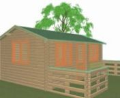 Animacion 3D de la casa de madera Murray. Para mas informaciones sobra precios y detaiiles de la casa, pueden visitar la tienda online de venta de casas de madera. www.casasdemadera.es