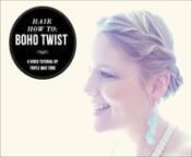 This romantic, twisty, bohemian updo literally takes only 4 minutes to style...and I have video proof! Trust me when I say I will be wearing this &#39;do all around town....during hot and stick summer days, at my friend&#39;s wedding, at home, at work (aka the same place as home....drats). Oh, and about that tiny little rat tail that didn&#39;t make it into the twisties? Don&#39;t worry...I pinned that up pronto. nnSee more at http://www.triplemaxtons.com/2012/06/hair-how-to-twisted-bohemian-updo-video.html