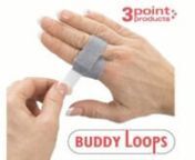 Single loop design for easy application for jammed fingers, sprains, strains or fractures. Comfortable 3pp Buddy Loops from 3-Point Products have a soft, breathable slip resistant lining and are great for allowing a healthy finger to assist the movement of a fractured, sprained or strained finger. Can be washed and used over and over again. No sticky tape residue or scratchy edges that would occur with tape or other alternatives. Popular with hand therapists, occupational therapists, athletic tr