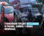 Sebanyak 9 kendaraan terlibat kecelakaan di jalan raya lintas Bukittinggi - Padang Panjang, Nagari Panyalaian Kecamatan X Koto, Kabupaten Tanah Datar, Provinsi Sumatra Barat, pada Kamis (26/1/2023) sore. Tiga orang meninggal dunia, dan 9 orang luka-luka akibat kejadian tersebut.&#60;br/&#62;&#60;br/&#62;Direktur Lalu Lintas Polda Sumbar, Kombes Pol Hilman Wijaya mengatakan, kendaraan yang Kecelakaan terdiri dari truk, minibus, pikap dan sepeda motor. &#60;br/&#62;&#60;br/&#62;&#92;