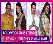 The Pre-Diwali Celebrations Have Kick-Started With Great Zeal In B-Town. Film Producer Ramesh Taurani Hosted A Star-Studded Diwali Party On November 7. A Host Of Bollywood Stars Were Seen In Attendance. The Celebrities Amped Up The Festive Spirit With Their Stylish Looks In Ethnic Outfits For The Occasion. Salman Khan, Katrina Kaif, Sidharth Malhotra, Pooja Hegde, Anil Kapoor And Many Stars Attended The Party.&#60;br/&#62;