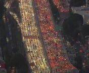 It appears many in Los Angeles are looking to get an early start to their holiday travel. Video from SkyFOX on Tuesday night showed freeways completely jammed. According to AAA, peak travel congestion in LA could happen Wednesday afternoon where drivers could see an 88% increase in their estimated travel time.