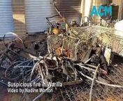 Firefighters were called to a suspicious fire alongside a unit in Warilla on Monday, March 25, 2024. Video by Nadine Morton