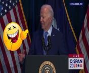 Bumbling Joe Biden said Donald Trump is the &#39;sitting President&#39; as the confused 81-year-old stumbled through an economic speech in South Carolina over the weekend. &#60;br/&#62;&#60;br/&#62;The President tried to shore up support for another term as he tore into the former president during a dinner on Saturday that celebrated the state and its large base of black voters. &#60;br/&#62;&#60;br/&#62;Along with bashing Trump about his view on the US economy, Biden also said his Republican rival failure to support the rights of black citizens was a threat to democracy. &#60;br/&#62;&#60;br/&#62;&#39;The American consumers are facing real confidence in the economy we&#39;re building. Let me tell you who else is noticing that- Donald Trump,&#39; Biden said in his speech. &#60;br/&#62;&#60;br/&#62;The President then started to fumble his words as he tried to collect his thoughts and said: &#39;Did you see what he recently said about- he wants to, he wants to see the economy crash this year? The Sitting President.&#39;