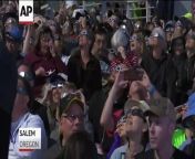 Crowds gathered in Salem, Oregon to watch as a total solar eclipse made landfall on the United States.