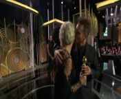 Sam Rockwell accepts the award for Best Performance by an Actor in a Supporting Role in a Motion Picture at the 75th Annual Golden Globe Awards.