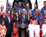 President Trump delivers remarks, joins in activities at the White House Sport and Fitness day