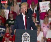 US President Donald Trump held a rally in Fayetteville, North Carolina on Monday night, to campaign on behalf of Republican Dan Bishop in a closely watched special election that takes place on Tuesday.