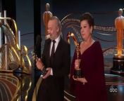 John Warhurst and Nina Hartstone accept the Oscar for Sound Editing for BOHEMIAN RHAPSODY at Oscars 2019.