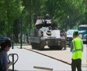 At least two Army tanks have arrived in Washington ahead of a Fourth of July celebration that President Donald Trump says will include military hardware.