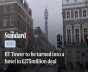 London’s BT Tower is to be turned into a hotel in £275million deal, BT Group announced on Wednesday.The company has agreed to the sale of the 63-year-old, Grade-II listed tower to MCR Hotels, securing its place as a London landmark for the future.