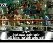 Vai Sikahema knocking out Jose Canseco in a charity boxing events.