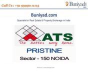 ATS Pristine Noida call us91 99990-11115. ATS Group launch a New Housing Project Pristine located at Sector 150 Noida. Offers 3/4BHK luxury apartments with affordable price. ATS Pristine review and Price detail also available. Visit us at www.buniyad.com