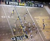 In the 3rd quarter of the Packers vs Steelers on 12/21/13, Matt Flynn throws the ball away... and hits a cameraman right in the balls.