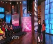 The dancer-turned-actor got in Ellen&#39;s dunk tank to raise money for breast cancer research, and to flash those abs!