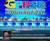 In Venezuela, President Nicolás Maduro, accepted his nomination as the sole candidate of the great Simón Bolivar patriotic pole, for the presidential elections scheduled for July 28th. teleSUR&#60;br/&#62;&#60;br/&#62;Visit our website: https://www.telesurenglish.net/ Watch our videos here: https://videos.telesurenglish.net/en&#60;br/&#62;