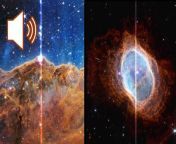 James Webb Space Telescope imagery of the Carina Nebula, Southern Ring Nebula and exoplanet WASP-96 b atmospheric data has been converted into sound by SYSTEM Sounds musicians Matt Russo and Andrew Santaguida.&#60;br/&#62;&#60;br/&#62;Credit: Space.com &#124; IMAGE: NASA, ESA, CSA, STScI / ACCESSIBILITY PRODUCTION: NASA, ESA, CSA, STScI, Kimberly Arcand (CXC, SAO), Matt Russo (SYSTEM Sounds), Andrew Santaguida (SYSTEM Sounds), Quyen Hart (STScI), Claire Blome (STScI), Christine Malec / edited by Steve Spaleta