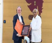 AUSTRALIAN HIGH COMMISSIONER TO INDIA PHILIP GREEN MEET GUJARAT CM IN GANDHINAGAR