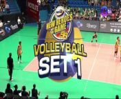 Watch the first set of JRU vs. CSB, NCAA Women&#39;s Volleyball held on April 14, 2024.