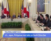 The U.S. has hosted a historic trilateral summit with Japan and the Philippines pledging more security cooperation.
