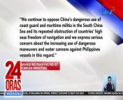 Pinuna ng G7 Foreign Ministers ang anila&#39;y mga delikadong hakbang ng China sa West Philippine Sea.&#60;br/&#62;&#60;br/&#62;&#60;br/&#62;24 Oras Weekend is GMA Network’s flagship newscast, anchored by Ivan Mayrina and Pia Arcangel. It airs on GMA-7, Saturdays and Sundays at 5:30 PM (PHL Time). For more videos from 24 Oras Weekend, visit http://www.gmanews.tv/24orasweekend.&#60;br/&#62;&#60;br/&#62;#GMAIntegratedNews #KapusoStream&#60;br/&#62;&#60;br/&#62;Breaking news and stories from the Philippines and abroad:&#60;br/&#62;GMA Integrated News Portal: http://www.gmanews.tv&#60;br/&#62;Facebook: http://www.facebook.com/gmanews&#60;br/&#62;TikTok: https://www.tiktok.com/@gmanews&#60;br/&#62;Twitter: http://www.twitter.com/gmanews&#60;br/&#62;Instagram: http://www.instagram.com/gmanews&#60;br/&#62;&#60;br/&#62;GMA Network Kapuso programs on GMA Pinoy TV: https://gmapinoytv.com/subscribe