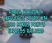 This video from FORZA HORIZON 4 and is for those of us that like to find and collect things. In this video, we will find my 34th INFLUENCE BOARD to destroy and this one was good for 1000BONUS POINTS and it was located in the EXPRESS RAILYARD area on the map.