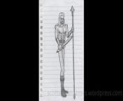 A video of a pencil sketch, of a barbarian. Drawn by Scott Snider. Uploaded 04-16-2024.