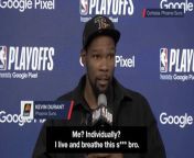 Watch: KD gets defensive with reporter’s question from b xznc kd u