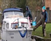 A pair of foul-mouthed fishermen have been filmed in a dramatic row with a boater on the idyllic Norfolk Broads which is being probed by police.&#60;br/&#62;&#60;br/&#62;The incident at Irstead Staithe, Norfolk was filmed by another boater and appeared to show the anglers try to stop a man from landing by kicking away his cruiser. &#60;br/&#62;&#60;br/&#62;In the video, the fishermen are seen pushing the boat away from the bank as it approached - telling the man onboard to &#92;