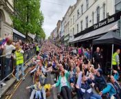 Thousands of people gathered in Derry city centreto take part in or witness Mayor Patricia Logue’s charity Guinness World Record attempt during the Jazz &amp; Big Band Festival.