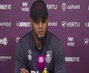 Burnley boss Vincent Kompany admits Spurs will be a tough opponent but feels they can challenge as they hope to keep their relegation battle alive&#60;br/&#62;Burnley, Lancashire, UK