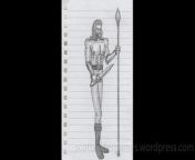 A video of a pencil sketch, of a barbarian. Drawn by Scott Snider. Uploaded 04-02-2024.