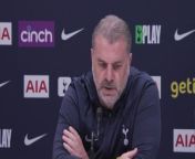 Tottenham boss Ange Postecoglu speaks well on the issue of mental health in football and supporting Richarlison and how the striker has also helped others as they prepare to face Luton&#60;br/&#62;Tottenham, London, UK