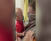 An adorable baby bursts into tears at seeing his dad without a beard for the very first time. In the cute footage, dad Zack Smith can first be seen with a towel wrapped around his face, his 10-month-old son Kai oblivious in his arms to the surprise his father has in store for him. Then, holding Kai up in front of his face, Zack, 29, removes the towel to reveal his new clean-shaven look, causing Kai to drop his pacifier from his mouth in shock and immediately begin sobbing. Zack’s wife Kiaya, 29, captured the moment her son&#39;s face turned redder and redder, in the family&#39;s home in Peoria, Arizona, on June 9. Kiaya revealed Kai&#39;s four siblings had grown up with a clean-shaven Zach, as the father-of-five had previously served in the US Army. But after the army, Zack took a job as a journeyman pipe welder, and so decided to embrace a new look. When Zack was required to take a fitness test recently, they decided the beard had to go - and realized Kai had never seen his father without thick facial hair.