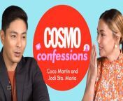 Welcome to Cosmo Confessions! In this episode, ‘Labyu With An Accent’ stars #CocoMartin and #JodiStaMaria answer several interesting questions asked by Cosmo team. From their first impressions of each other, to their first celebrity crushes, to what their loved ones would think they did if they ever ended up in jail, they held nothing back. But could something have been left unsaid? You’ll find out.&#60;br/&#62;&#60;br/&#62;Don’t miss this candid and hilarious conversation between these two stars, and be sure to like, comment, and subscribe for more exciting content.
