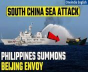 The Philippines summoned China&#39;s envoy on Monday to protest against &#92;