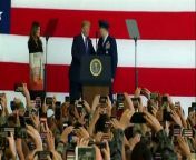 President Trump says that no dictator, nor regime should ever underestimate American resolve. Trump spoke to US troops at the Yokota Air Base on the outskirts of Tokyo on Sunday, his first stop at the top of his Asia tour.