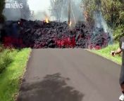 Dozens of homes have been destroyed by Hawaii&#39;s Kilauea volcano on the state’s main island, with scientists saying lava is spewing more than 60 metres into the air.