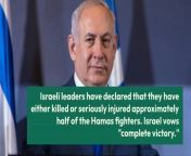 Israeli leaders have declared that they have either killed or seriously injured approximately half of the Hamas fighters. They anticipate the conclusion of the nearly four-month-long offensive in Gaza within months, not years.