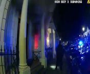 A man has been arrested on suspicion of arson as video shows officers rescuing residents from a terrifying blaze in Kensington.&#60;br/&#62;&#60;br/&#62;The body worn footage released today shows how officers kicked down the front door to enter the burning building.