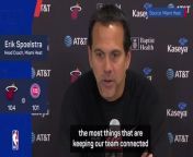 Miami Heat head coach Erik Spoelstra praised the game-winning performance of Bam Adebayo against the Pistons